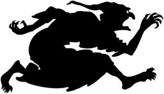 running witch, silhouette