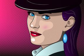graphic portrait of a glamour brunette