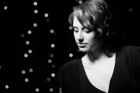 monochrome Portrait of Woman Face