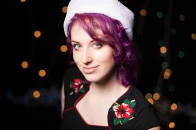 portrait of a woman with purple hair