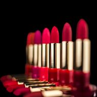 line of red lipsticks