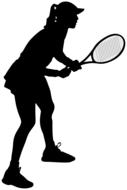 female tennis player, silhouette