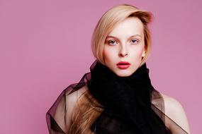 Fashion Blonde girl at Pink