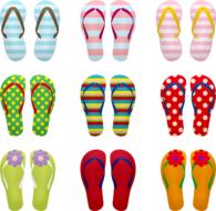 set of colorful flip-flops, drawing