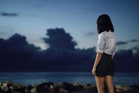 charming Woman Ocean