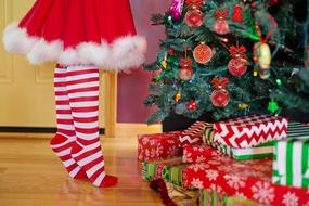 striped christmas socks