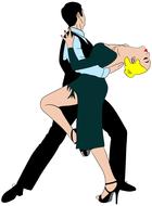 drawn couple dancing retro danc