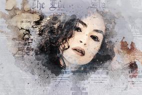 beautiful woman as a watercolor painting