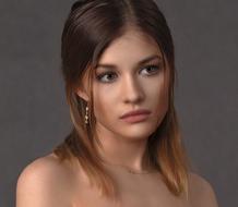 charming Girl Sad Portrait