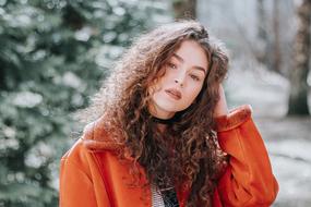 beautiful woman with curly hair