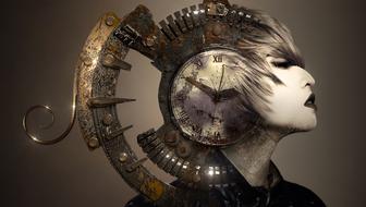 Fantasy Portrait of girl in helmet