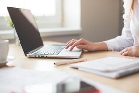 woman working with laptop