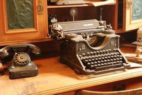 Typewriter and Telephone Antique