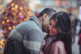 charming Bokeh People Couple