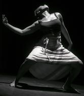 monochromed photo of Dancer Woman