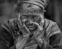 portrait of Elderly tribal asian woman