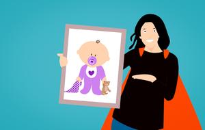 painted supermama shows a portrait of a child