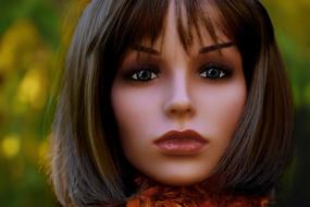Portrait of brunette mannequin