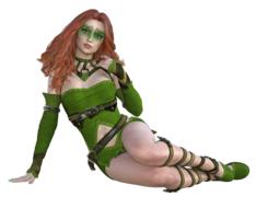 elf girl in green as a 3d model