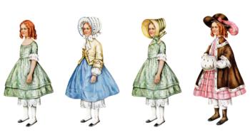 vintage girl clothing fashion drawing