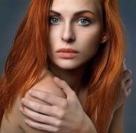 sexy redhead Girl staring, Portrait