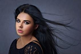 portrait of Girl Woman Beauty with dark hair