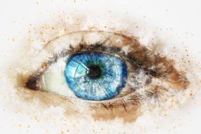 abstract drawn blue eye