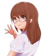 moe character, girl in glasses, anime