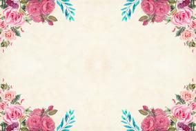 pink vintage floral background, border