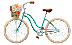 clipart of bicycle basket with flowers