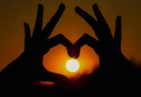 Heart Hand Romantic sun