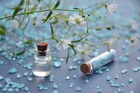 aroma oil and blue sea salt