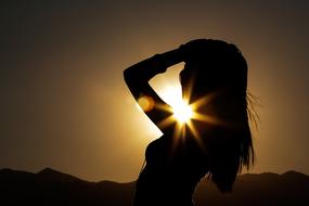 Silhouette Woman sun