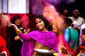 Colorful Holi Indian Girl