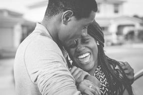 happy young african couple, Black And White