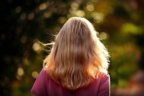 photo of blonde from the back
