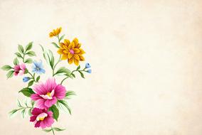 Colorful beautiful flowers on the vintage backgeound clipart