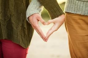romantic hand heart