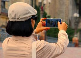 tourist making picture of the street