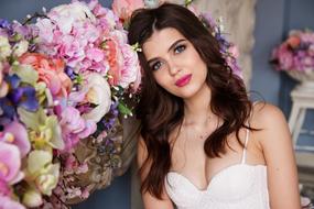 Girl Fashion Makeup and flowers