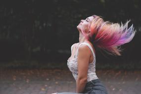 Beautiful girl with Colorful hair