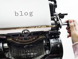 blog, word on sheet of paper in vintage typewriter