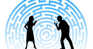 Clip art of conflict between man and woman