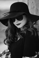 black and white portrait of a mysterious woman