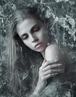 photo portrait of a frozen young model
