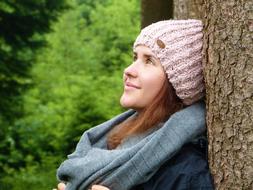 Woman Girl in Forest