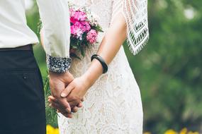 wedding Man and Woman Holding hands