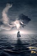 Fantasy Book Cover, Portrait of girl above water