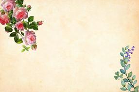 floral branches as decor for background