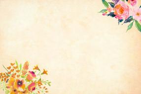 background with watercolor floral drawing